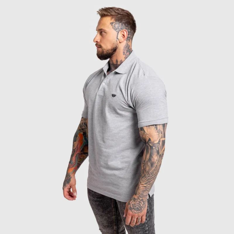 Tricou polo bărbați Iron Aesthetics Pique, gri-2