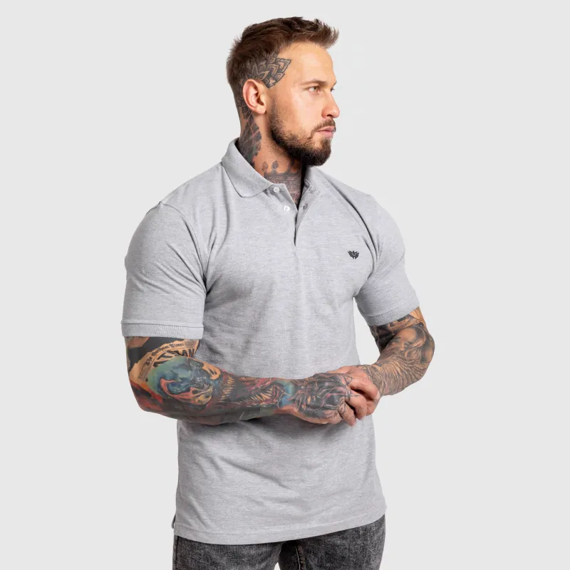 Tricou polo bărbați Iron Aesthetics Pique, gri-3