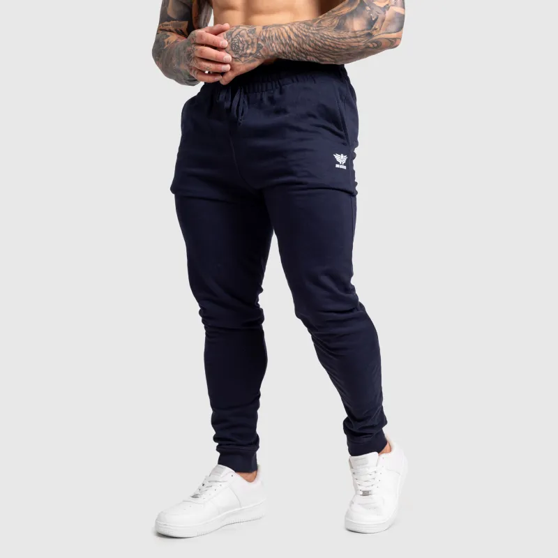 Pantaloni de trening jogger bărbați Iron Aesthetics Snap, navy-1