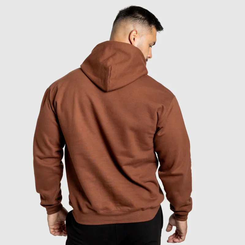 Hanorac cu glugă bărbați Iron Aesthetics Frontline, cocoa-3