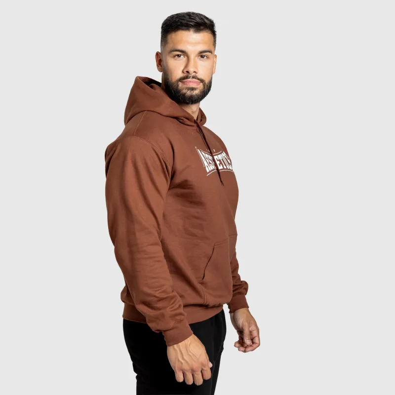 Hanorac cu glugă bărbați Iron Aesthetics Frontline, cocoa-5