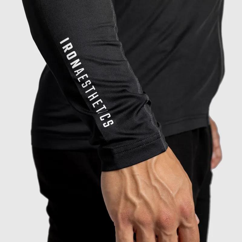 Hanorac cu fermoar bărbați Iron Aesthetics Stride, negru-8