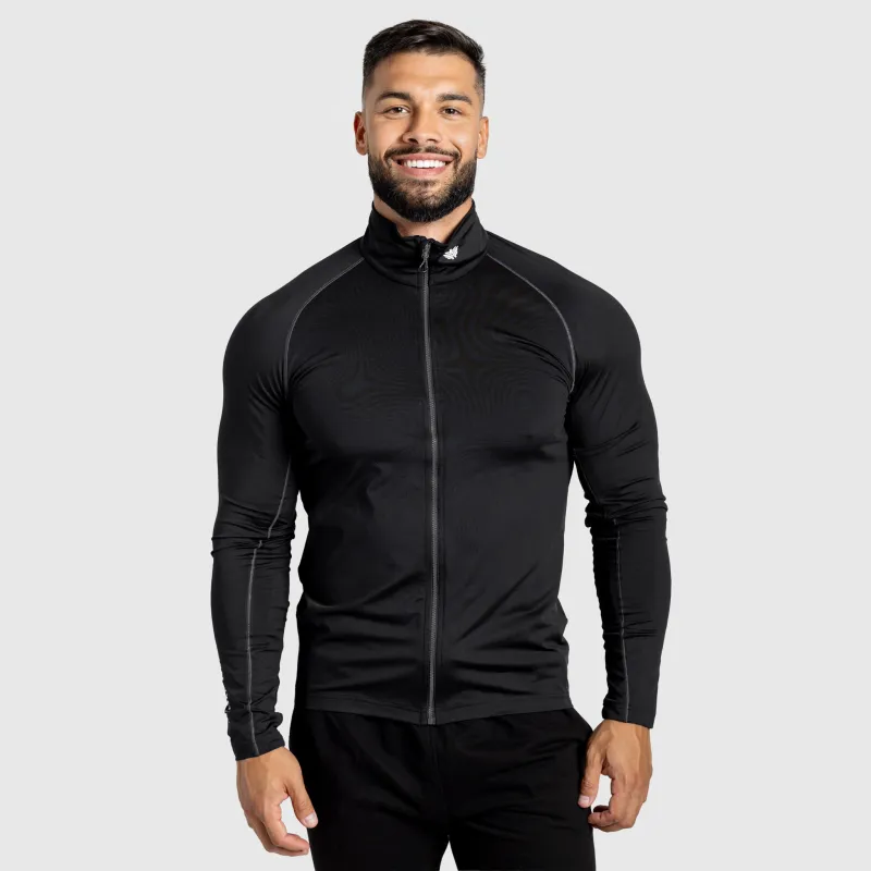 Hanorac cu fermoar bărbați Iron Aesthetics Stride, negru-1