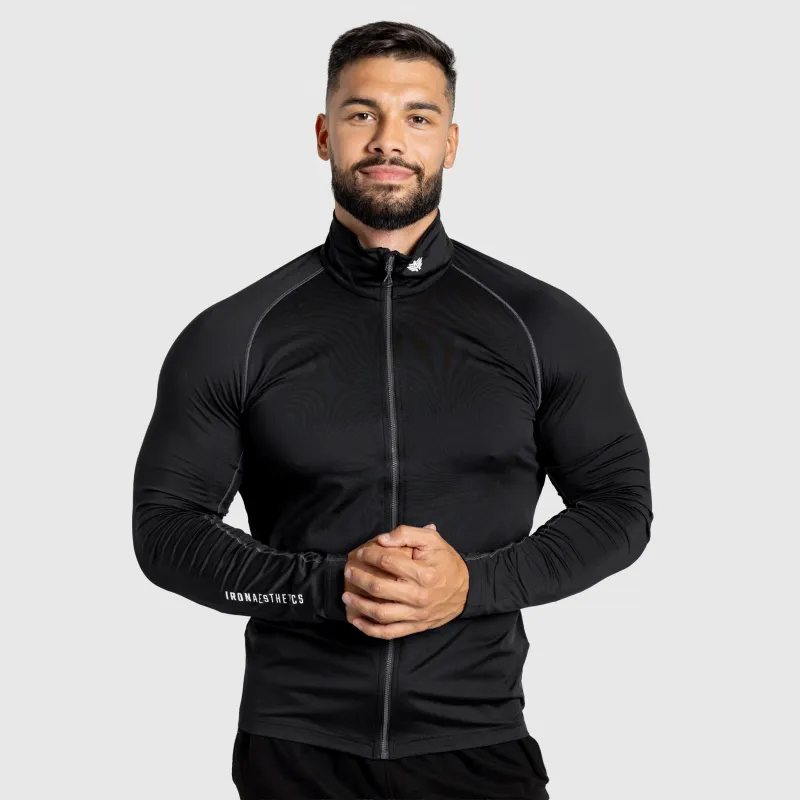 Hanorac cu fermoar bărbați Iron Aesthetics Stride, negru-5