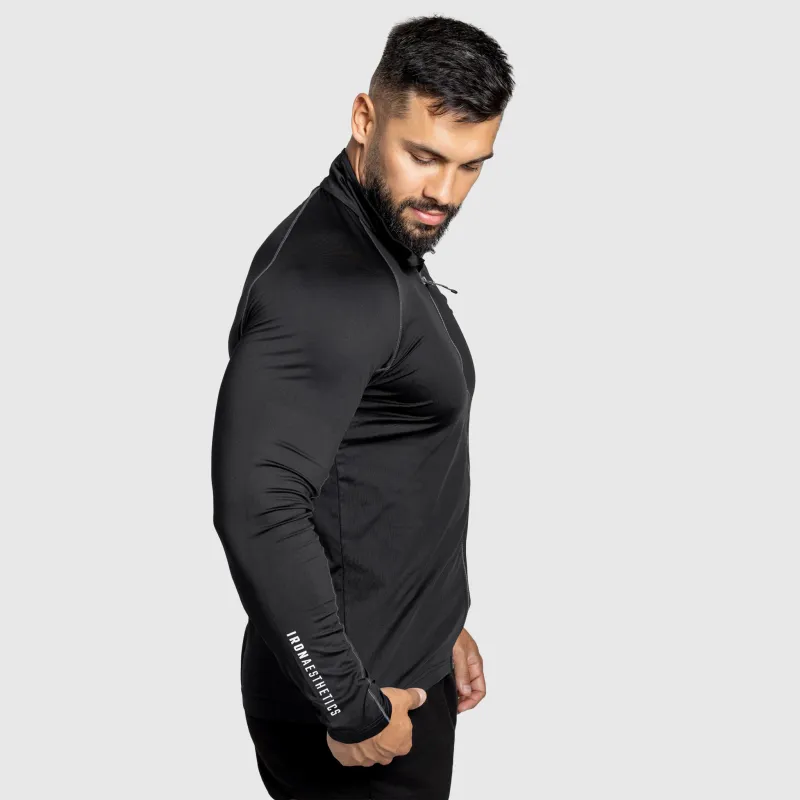 Hanorac cu fermoar bărbați Iron Aesthetics Stride, negru-6
