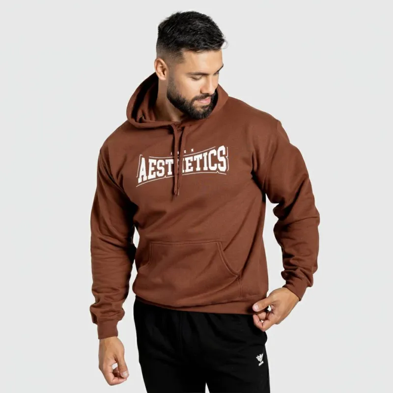 Hanorac cu glugă bărbați Iron Aesthetics Frontline, cocoa-4