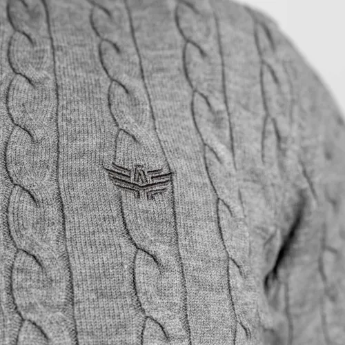 Pulover bărbați Cable Knit, gri