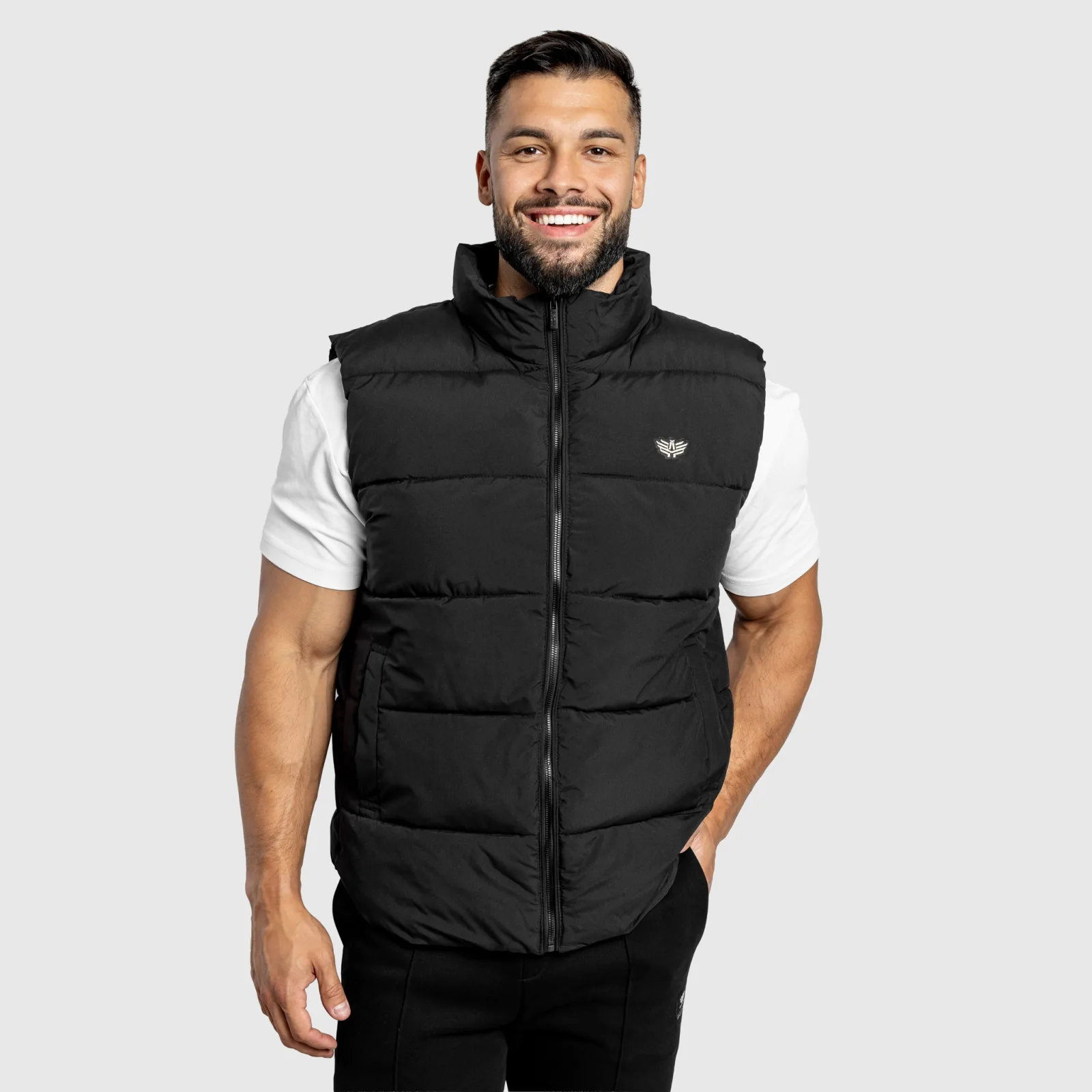 Vestă matlasată bărbați Iron Aesthetics Explorer, neagră-1