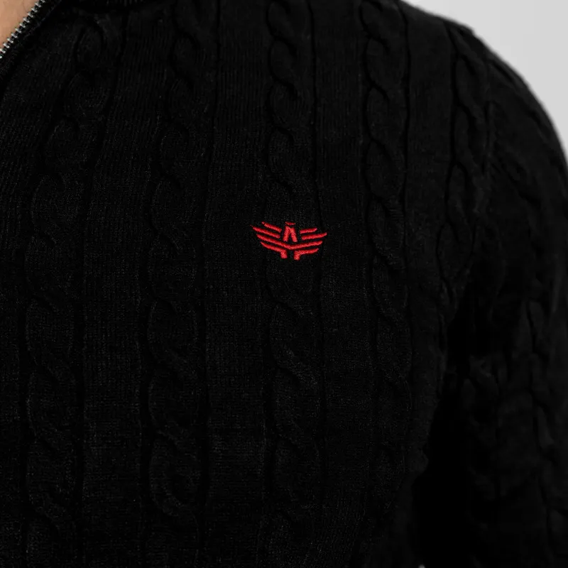 Pulover bărbați Iron Aesthetics Cable Knit, negru-8