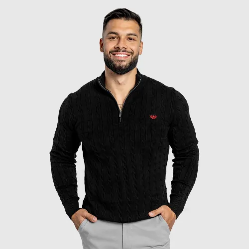 Pulover bărbați Cable Knit, negru
