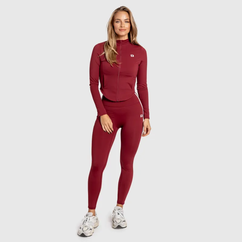 Jachetă sport cu fermoar damă Iron Aesthetics Define, vișinie-5