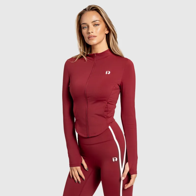 Jachetă sport cu fermoar damă Iron Aesthetics Define, vișinie-1