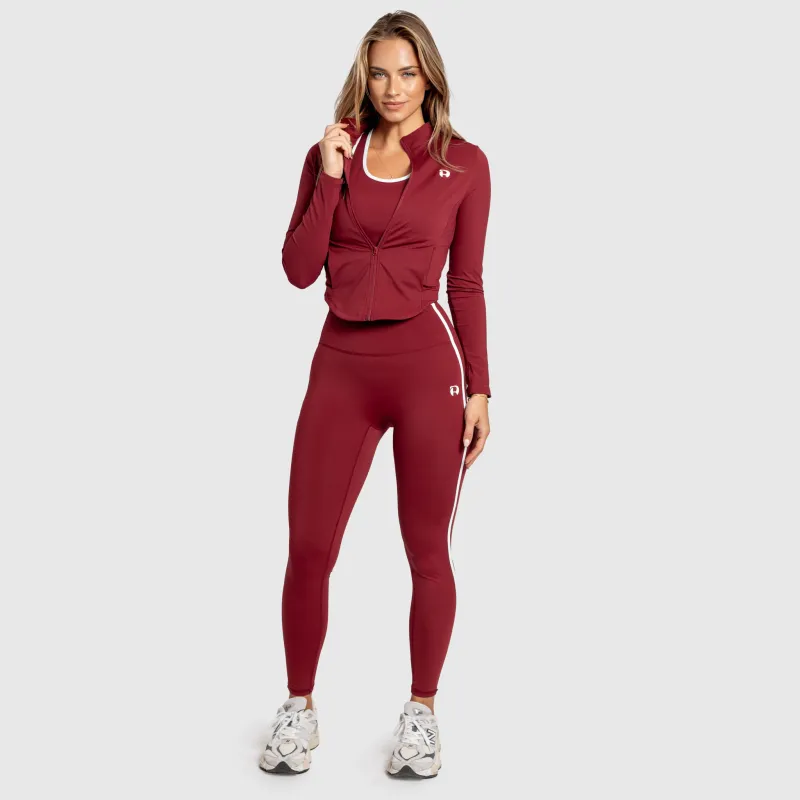 Jachetă sport cu fermoar damă Iron Aesthetics Define, vișinie-7
