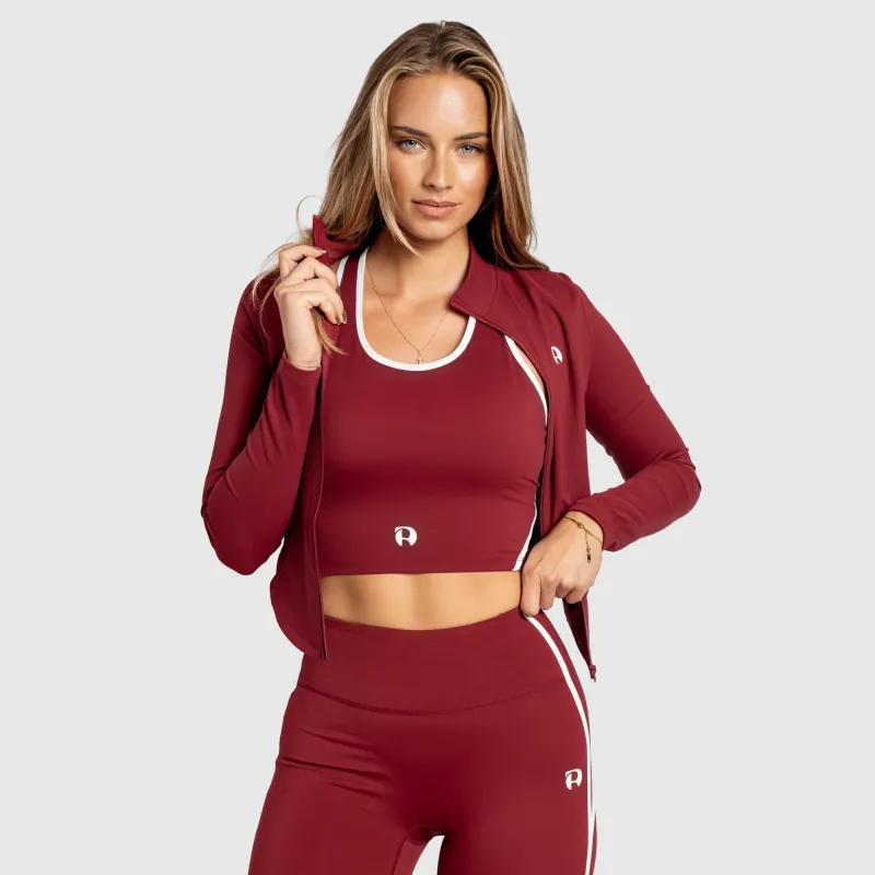Jachetă sport cu fermoar damă Iron Aesthetics Define, vișinie-3