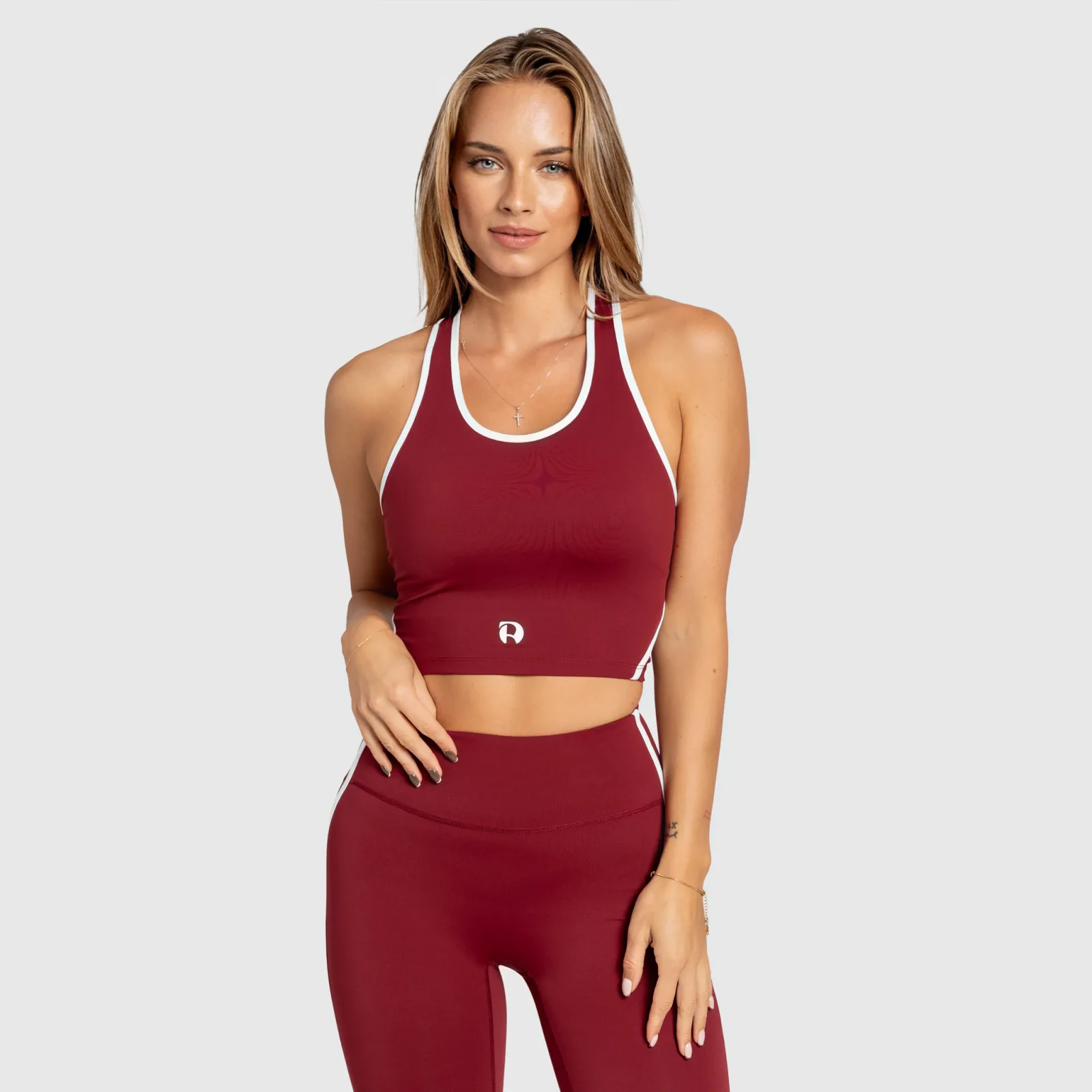 Bustieră sport damă Iron Aesthetics Define, vișinie-1
