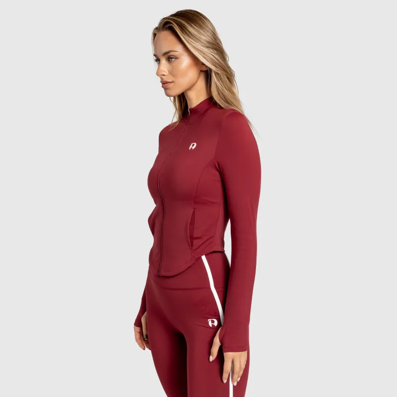 Jachetă sport cu fermoar damă Iron Aesthetics Define, vișinie-4