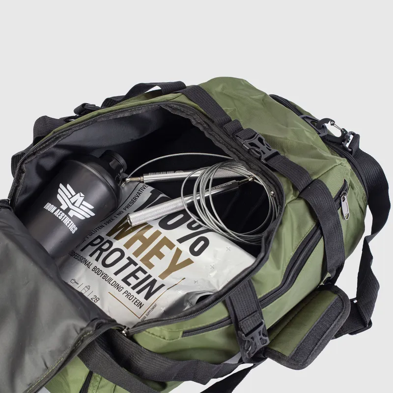 Geantă sport Iron Aesthetics FitKit 2in1, verde-12