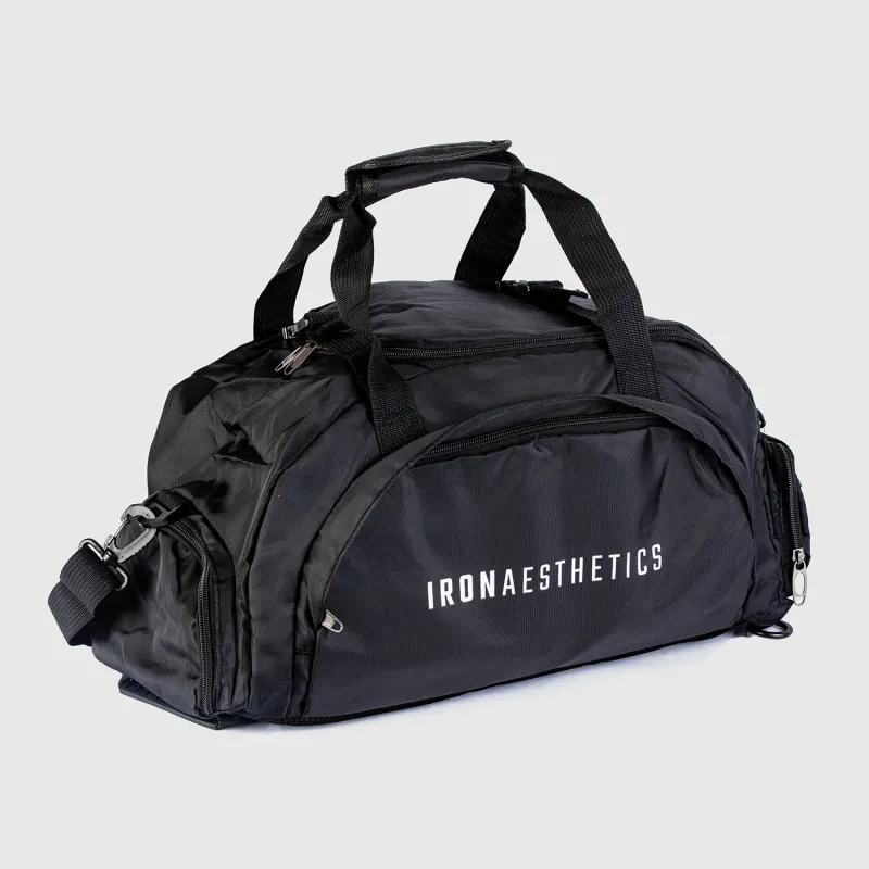 Geantă sport Iron Aesthetics FitKit 2in1, neagră-3
