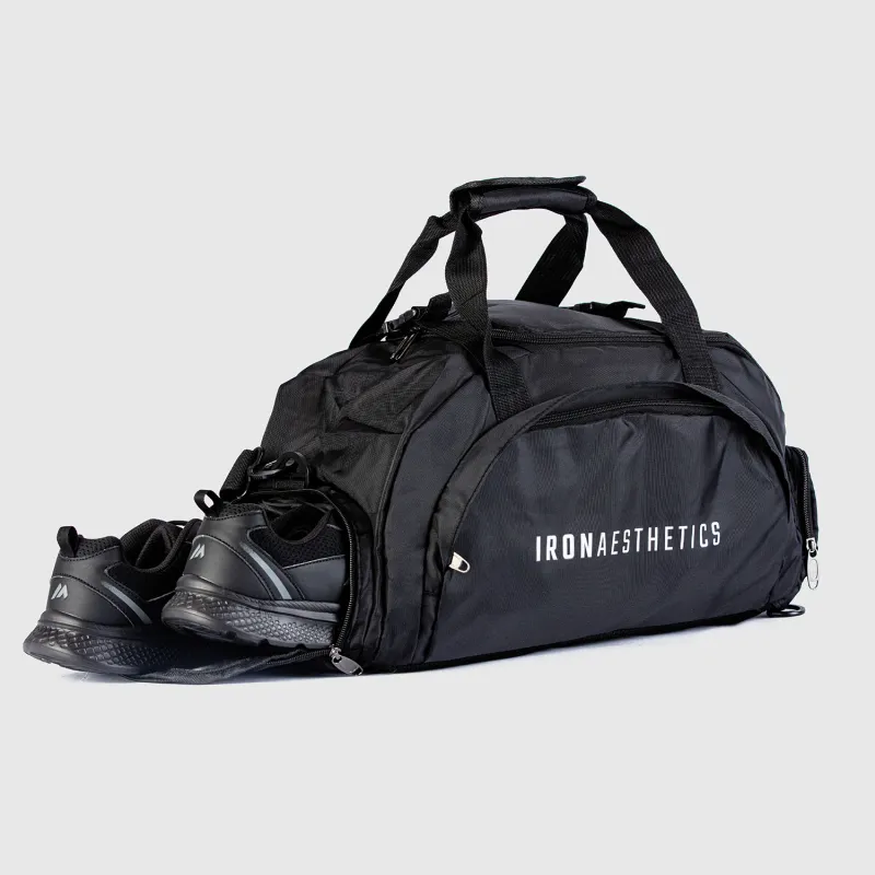 Geantă sport Iron Aesthetics FitKit 2in1, neagră-4
