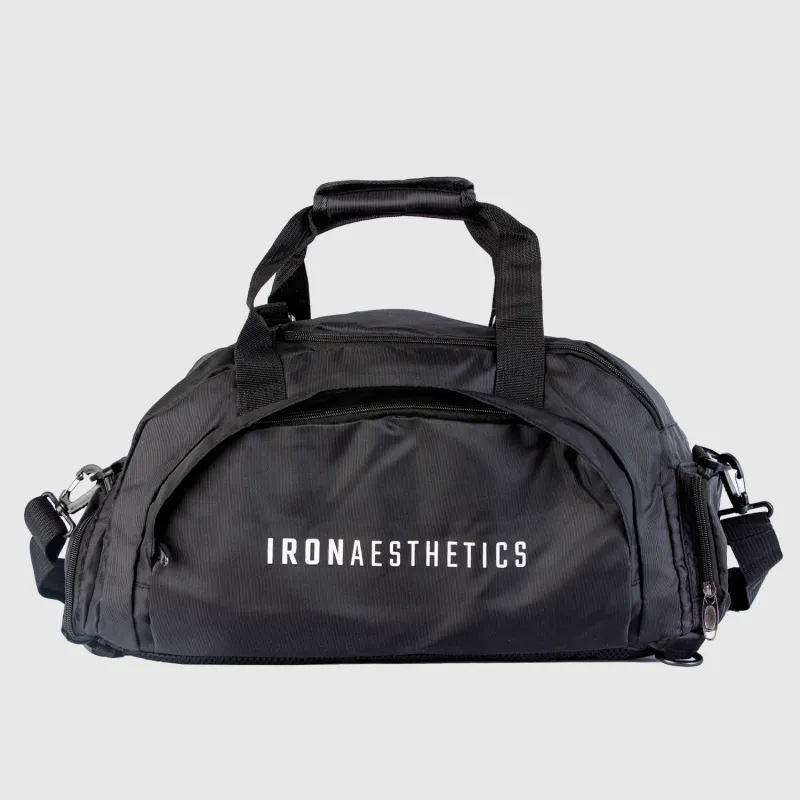 Geantă sport Iron Aesthetics FitKit 2in1, neagră-2