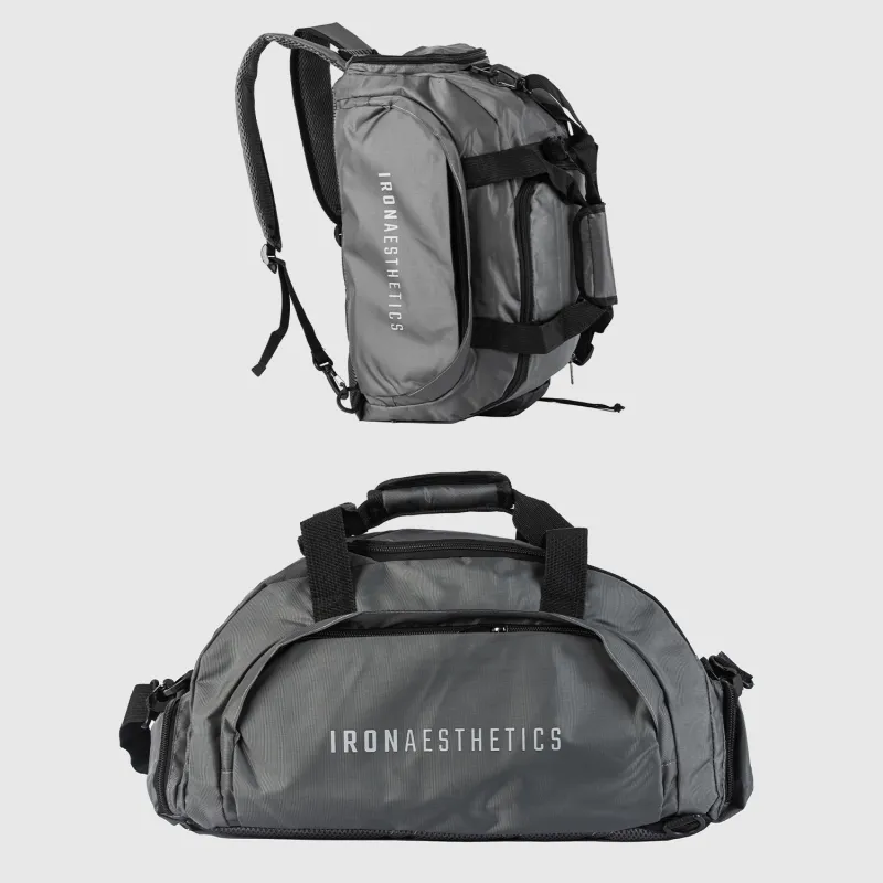 Geantă sport Iron Aesthetics FitKit 2in1, gri-1