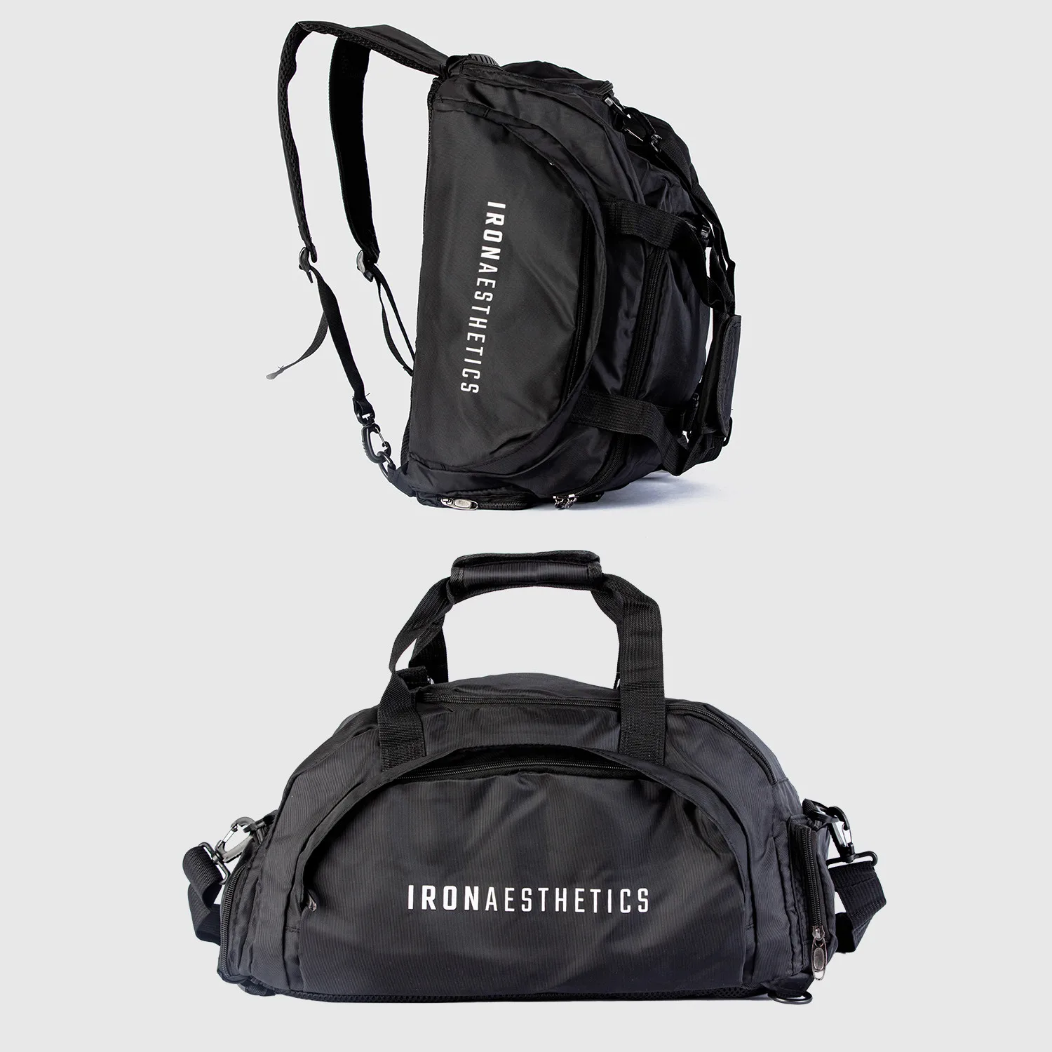 Geantă sport Iron Aesthetics FitKit 2in1, neagră-1