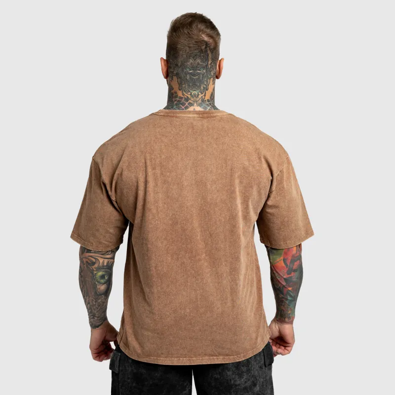Tricou oversized Iron Aesthetics Heritage, washed brown-4