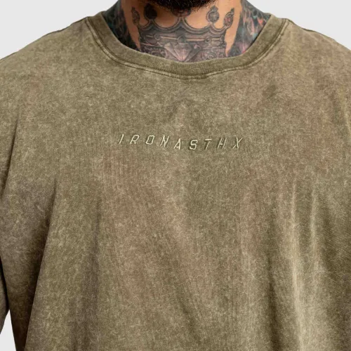 Tricou oversized Iron Aesthetics Heritage, washed green