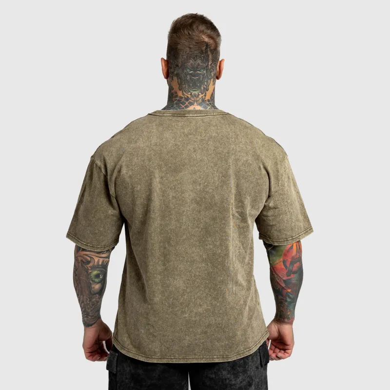 Tricou oversized Iron Aesthetics Heritage, washed green-3