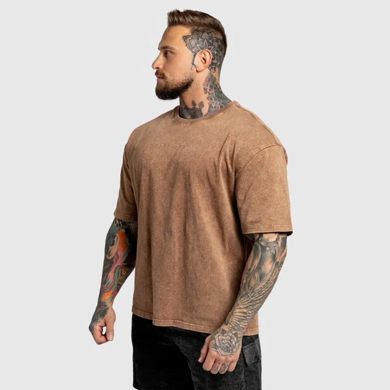 Tricou oversized Iron Aesthetics Heritage, washed brown-5