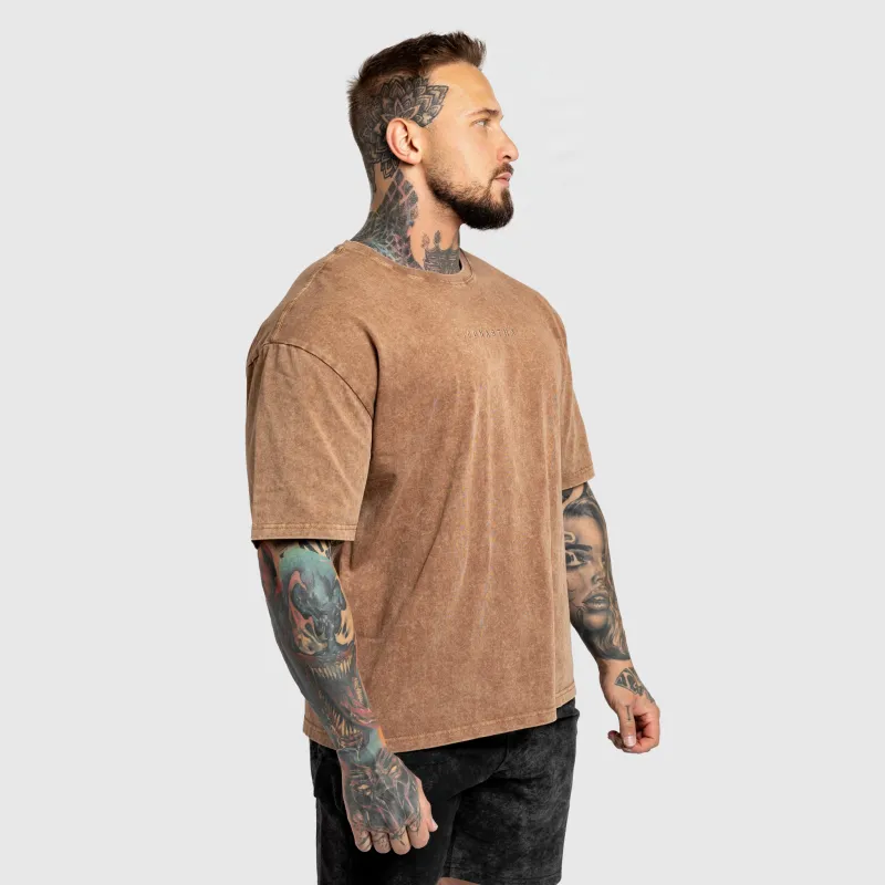 Tricou oversized Iron Aesthetics Heritage, washed brown-6