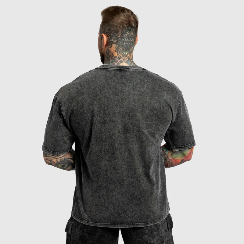 Tricou oversized Iron Aesthetics Heritage, washed black-4