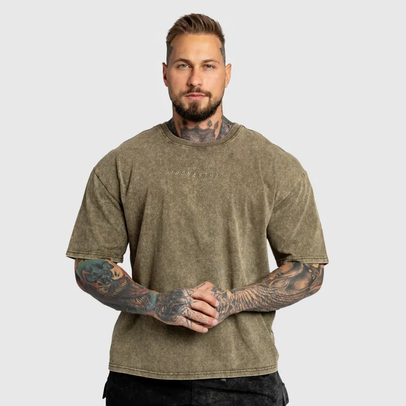 Tricou oversized Iron Aesthetics Heritage, washed green-6