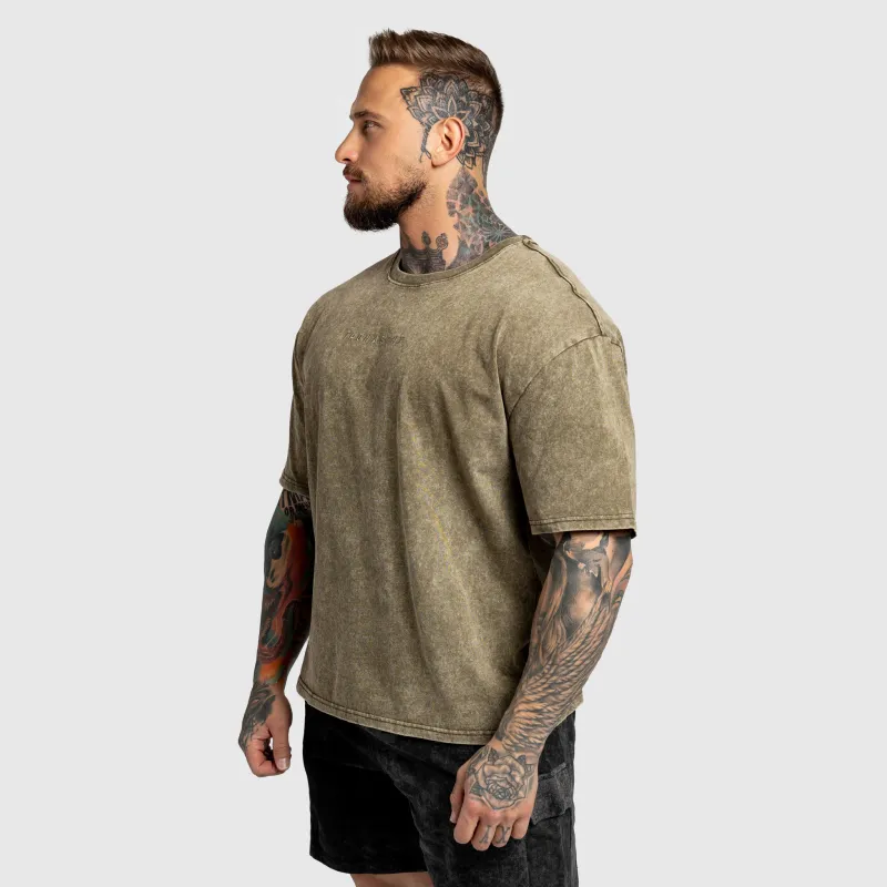 Tricou oversized Iron Aesthetics Heritage, washed green-7