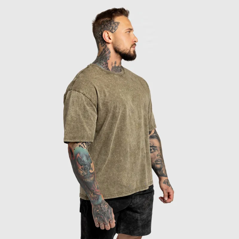 Tricou oversized Iron Aesthetics Heritage, washed green-4