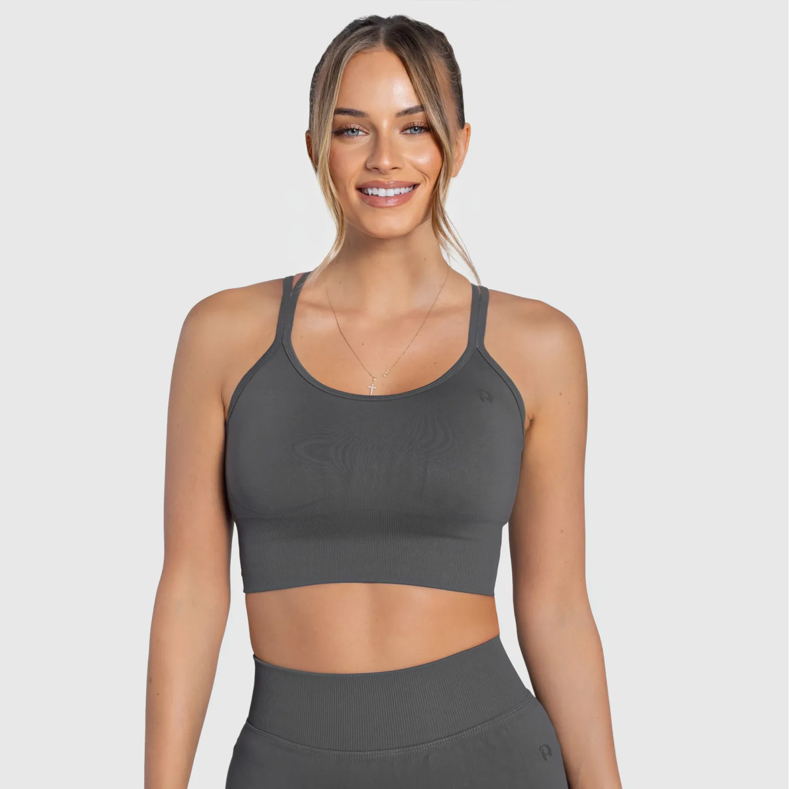 Bustieră sport damă Iron Aesthetics Ultimate, gri-1
