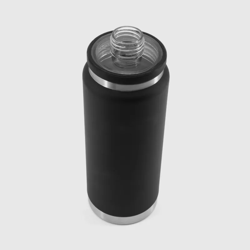 Sticlă oțel inoxidabil Iron Aesthetics TwinCap 800 ml, neagră-3