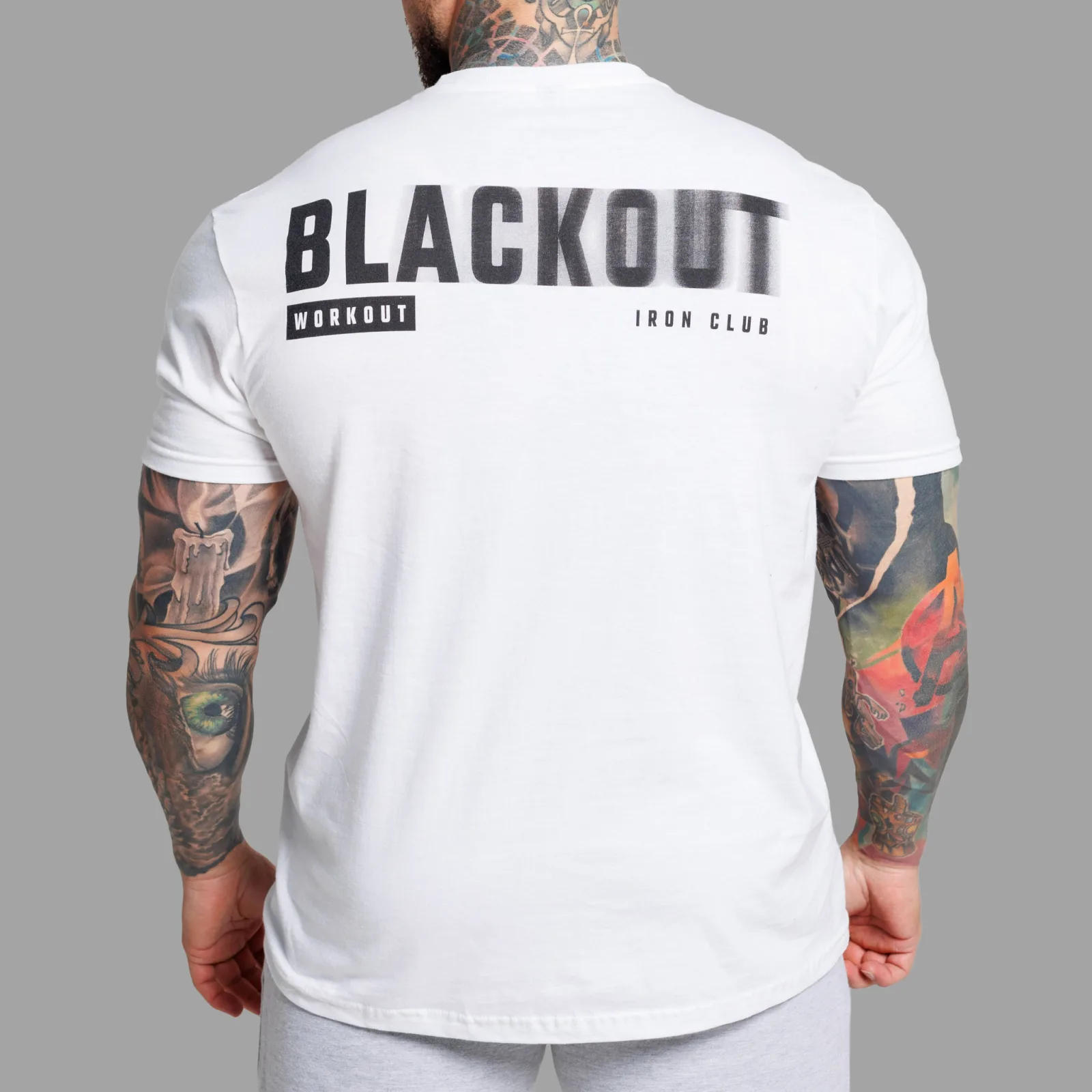 Tricou bărbați Iron Aesthetics Blackout, alb-1