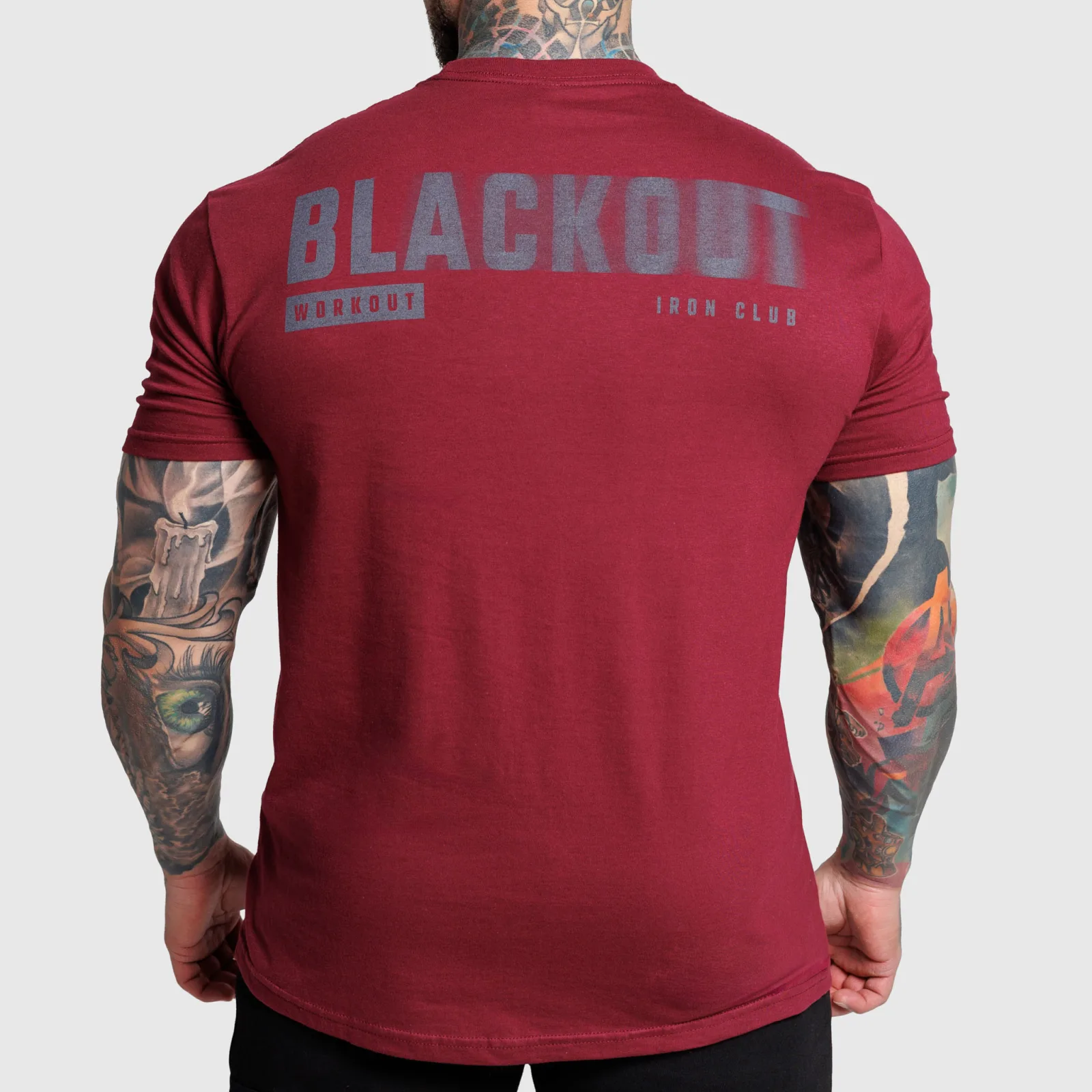 Tricou bărbați Iron Aesthetics Blackout, vișiniu-1