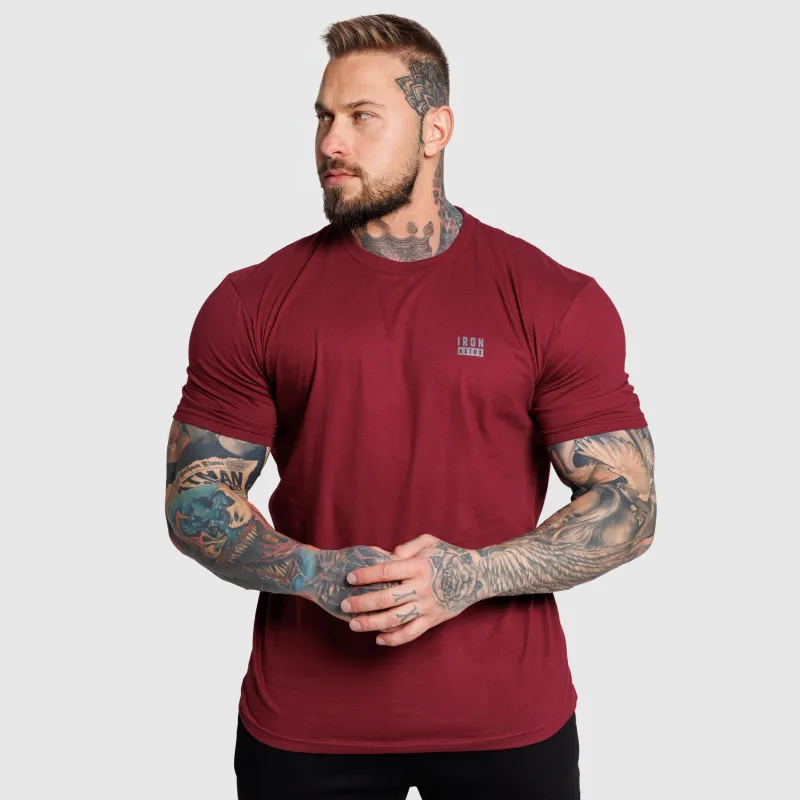Tricou bărbați Iron Aesthetics Blackout, vișiniu-4
