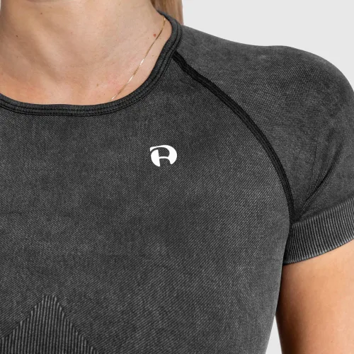 Crop top damă Iron Aesthetics Faded, washed black