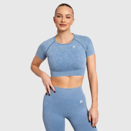 Crop top damă Iron Aesthetics Faded, washed blue