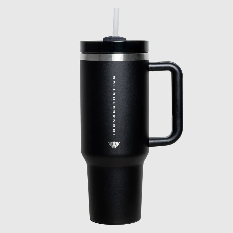 Pahar termo din oțel inoxidabil Iron Aesthetics City Tumbler 1200 ml, negru-1