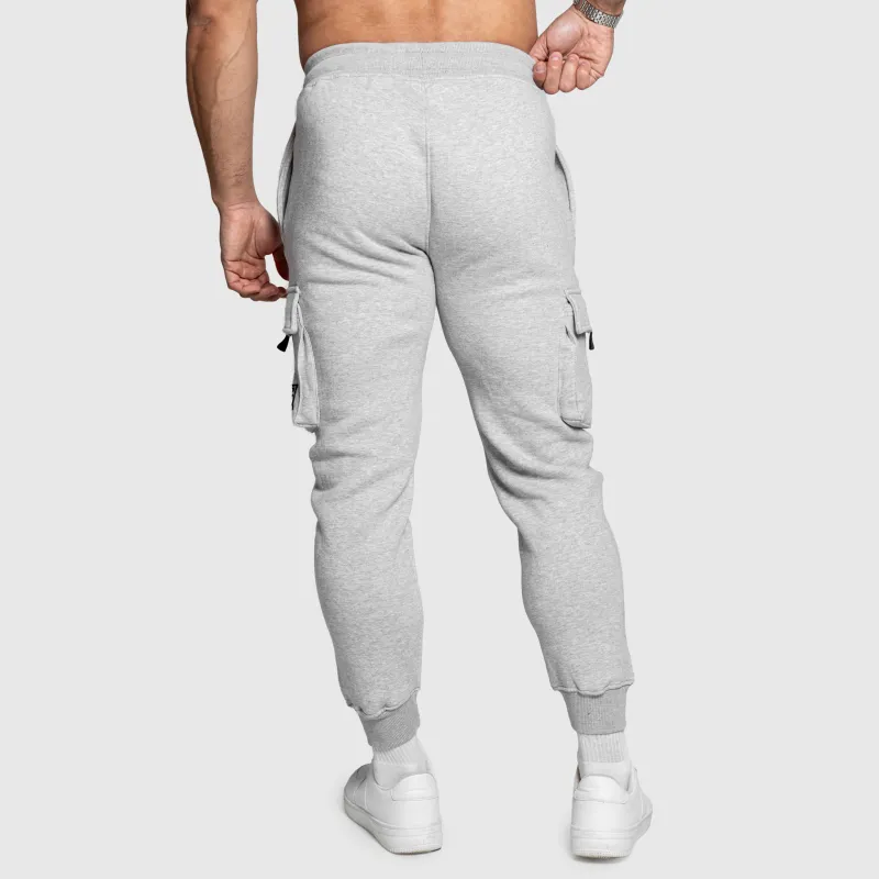 Pantaloni de trening bărbați Iron Aesthetics Cargo Joggers, gri-5