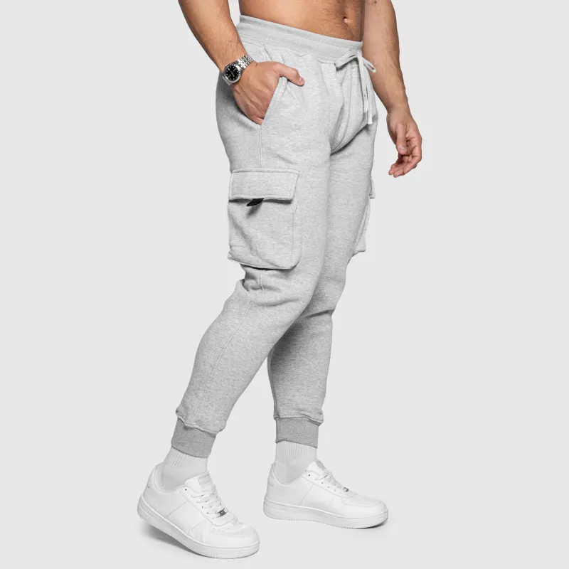 Pantaloni de trening bărbați Iron Aesthetics Cargo Joggers, gri-7