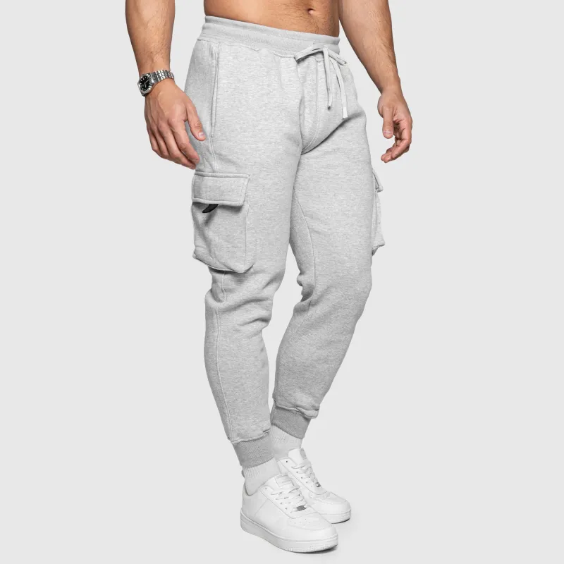 Pantaloni de trening bărbați Iron Aesthetics Cargo Joggers, gri-8
