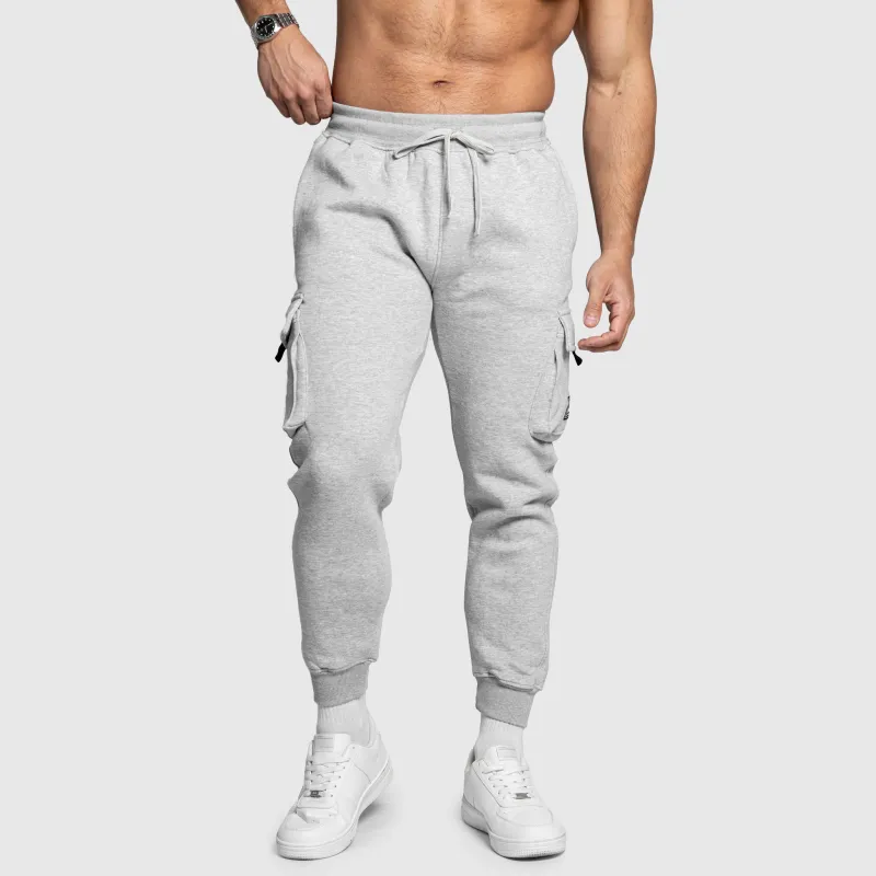 Pantaloni de trening bărbați Iron Aesthetics Cargo Joggers, gri-6