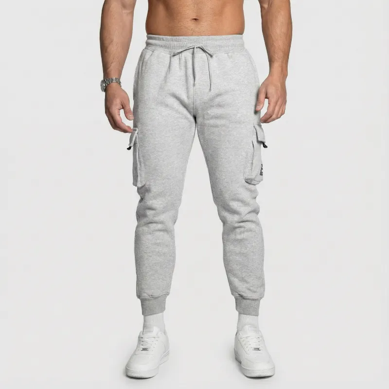 Pantaloni de trening bărbați Iron Aesthetics Cargo Joggers, gri-9