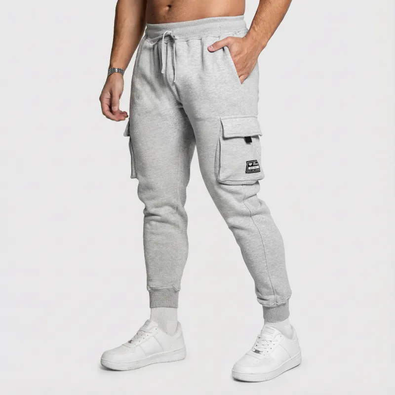 Pantaloni de trening bărbați Iron Aesthetics Cargo Joggers, gri-1