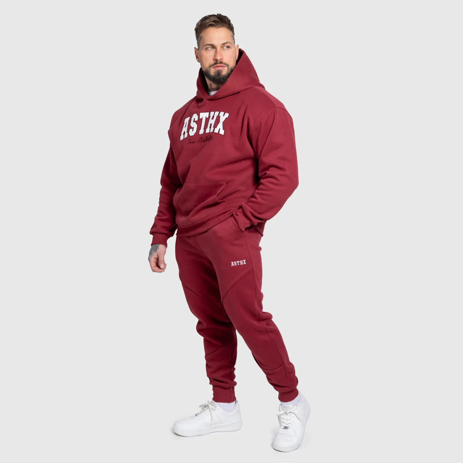Set de trening Iron Aesthetics ASTHX, vișiniu-1